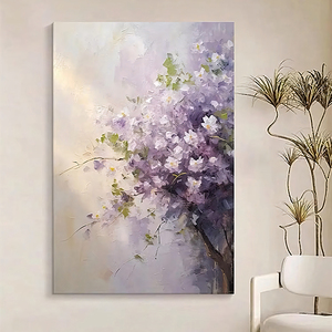 Personalización Hotel ilustraciones flor grande pintura lienzo púrpura violeta acrílico arte sala <span class=keywords><strong>de</strong></span> estar decoración <span class=keywords><strong>de</strong></span> pared arte <span class=keywords><strong>de</strong></span> pared grande - Product Image 3