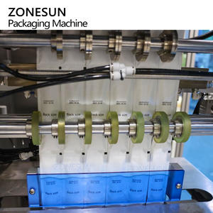 ZONESUN ZS-FS350Y-2 Máquina Automática de Llenado y Sellado de Sobres con Servomotor de Doble Carril y 4 Lados para Pasta, Champú, Loción, Líquido y Aceite - Product Image 4