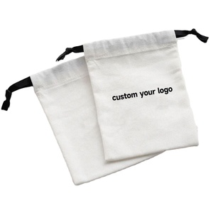 Bolsa de Almacenamiento de Monedas con Cordón de Algodón y Logotipo Personalizado, Bolsa de Embalaje de Joyería de Lona de Algodón de Lujo Mini - Product Image 1