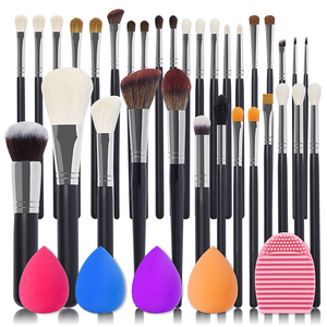 DailyQueen 20pcs ensemble <span class=keywords><strong>de</strong></span> pinceaux <span class=keywords><strong>de</strong></span> maquillage professionnel brosses pour le corps en gros kit <span class=keywords><strong>de</strong></span> maquillage noir - Product Image 1