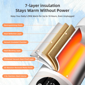 Portable 100 ℃   Chauffe-biberon pour lait infantile à charge rapide, sans fil, tasse à eau pour enfant, <span class=keywords><strong>bouilloire</strong></span> électrique rechargeable USB avec <span class=keywords><strong>batterie</strong></span> - Product Image 3