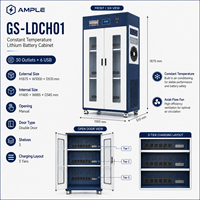 Gabinete de Carga y Almacenamiento de Baterías de Litio a Temperatura Constante, de Acero, con Doble Puerta, 30 Tomas de Corriente y 6 Puertos USB, para Laboratorio y Fábrica, B2B