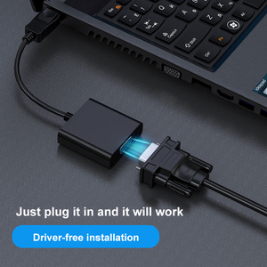 Adaptateur convertisseur DP vers <span class=keywords><strong>VGA</strong></span> plaqué or (mâle-femelle) avec blindage tressé, prise en charge 1080P pour ordinateur de bureau, ordinateur portable, moniteur PC - Product Image 3