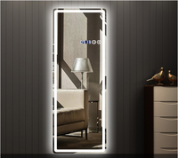 Miroir de salon intelligent commercial, miroir rectangulaire de luxe pour salon de coiffure et de beauté avec éclairage LED