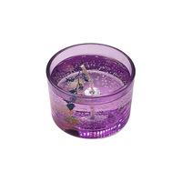 Lilin Aroma Gel Jelly Dekorasi Rumah Pernikahan Kustom, Lilin Wangi Kedelai Bunga Kering dalam Wadah Kaca, Lilin Aroma