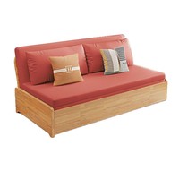 Canapé-lit pliant moderne avec rangement escamotable, structure en bois massif, 2 places, pour salon et chambre à coucher