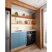 Dernier Design Portes Pliantes en Bois Massif à Lattes pour Intérieur de Maisons, Portes Coulissantes en Bois en Accordéon, Portes de Buanderie