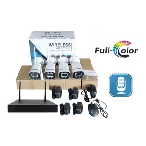 Jianvision Kit de sécurité 4 canaux full hd pour la surveillance extérieure wifi nvr système de caméra de vidéosurveillance sans fil avec vision nocturne couleur