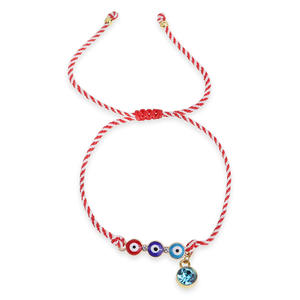 Atacado Personalizado Martis Pulseiras Minimalista <span class=keywords><strong>Evil</strong></span> <span class=keywords><strong>Eye</strong></span> Love Cross Handmade Corda Ajustável Marcha Grega Pulseiras para As Mulheres - Product Image 6