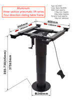 Pieds de table pneumatiques à vérin de levage pour camping-car, caravane, fourgonnette, véhicule de loisirs Awnlux