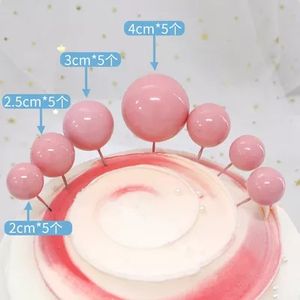 Fournitures chaudes pour gâteaux, accessoires de décoration de gâteaux, ensemble de décoration de gâteaux, joyeux <span class=keywords><strong>anniversaire</strong></span>, or, argent, boules rondes en mousse pailletée multi-tailles, fausses boules - Product Image 5