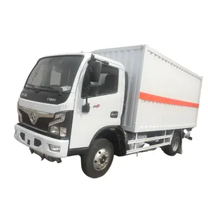 Cheap price light duty Corrugated van box carrier dongfeng CAPTAIN RHD 4T dry goods transported van cargo truck