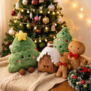 Juguete de Peluche Navideño al por Mayor, Muñeco de Jengibre Suave y Almohada de Peluche con Forma de Árbol de Navidad para Regalo Navideño - Product Image 3