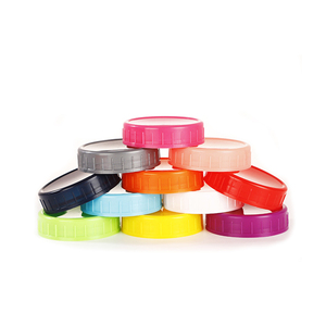 86 mm plastic screw cap Colored Plastic Mason Jar Lids Fits Wide Mouth
