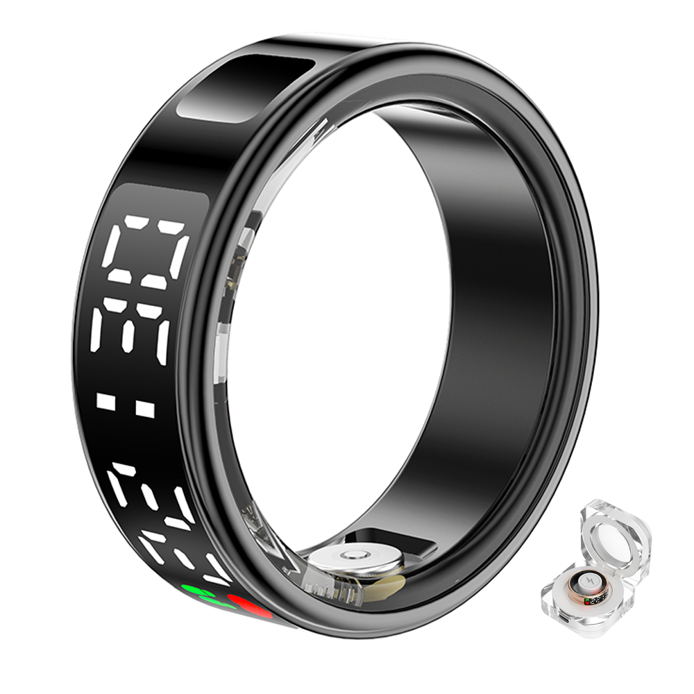 SR08 Smart Display Screen Smart Ring with Charging Case Waterproof Health Monitoring Sleep Tracking Rings 2026