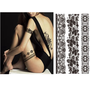 <span class=keywords><strong>Tatouage</strong></span> temporaire imperméable au henné pour mariée, motif dentelle sexy pour femme, cône de henné noir et <span class=keywords><strong>blanc</strong></span> Mehndi - Product Image 4