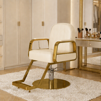 Chaise de barbier de coiffure de luxe Hauteur réglable Caractéristique de levage Cuir synthétique Styling Salon de beauté Vente pour les salons de coiffure