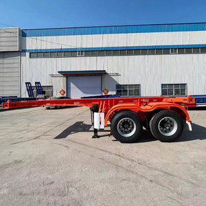 Semi-remorque châssis squelette 20 pieds neuve à bas prix, 2 essieux, avec conteneur certifié CE et 4 verrous torsionnels en acier - Product Image 2