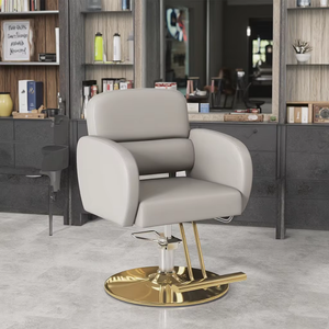 Modern Design Office Furniture <b>Brown</b> Leather Ergonomics Reclining Barber <b>Chair</b> with 360 Degree Swivel for Salon Barber Shop Use - Product Image 4
