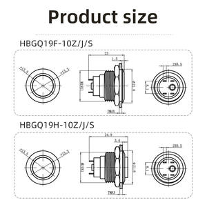 Interrupteur à bouton poussoir en métal 19 mm en acier inoxydable <span class=keywords><strong>2</strong></span> broches étanche IP65 250 V 3 A à verrouillage pour interrupteurs de démarrage industriels pour CCC CE - Product Image 5