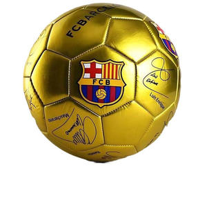 Balón de Fútbol <span class=keywords><strong>Barcelona</strong></span> Dorado Plateado de Alta Calidad Cosido a Máquina en PVC PU Tamaño 4/5 para Adultos y Niños, Entrenamiento y Competición - Product Image 1
