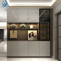 Meuble à chaussures d'entrée sur mesure, armoire de rangement moderne en bois pour couloir avec étagères, pour l'aménagement de toute la maison