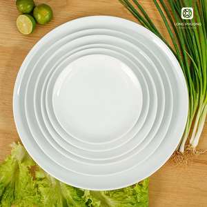 Assiette à dîner ronde en céramique incurvée artisanale vaisselle artisanale vietnamienne rustique pour la maison et le restaurant - Product Image 2