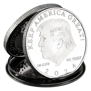 Monedas conmemorativas chapadas en oro y plata Donald 2024 Keep America Great 47th President of the United States Collection Coin Gift