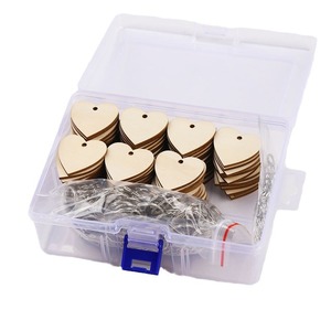 <b>Wooden</b> <b>Heart</b> Pendants 100Pcs With Keyrings <b>For</b> DIY <b>Crafts</b> Gift Tags Ornaments Eco Friendly Natural Wood Shape Set - Product Image 5