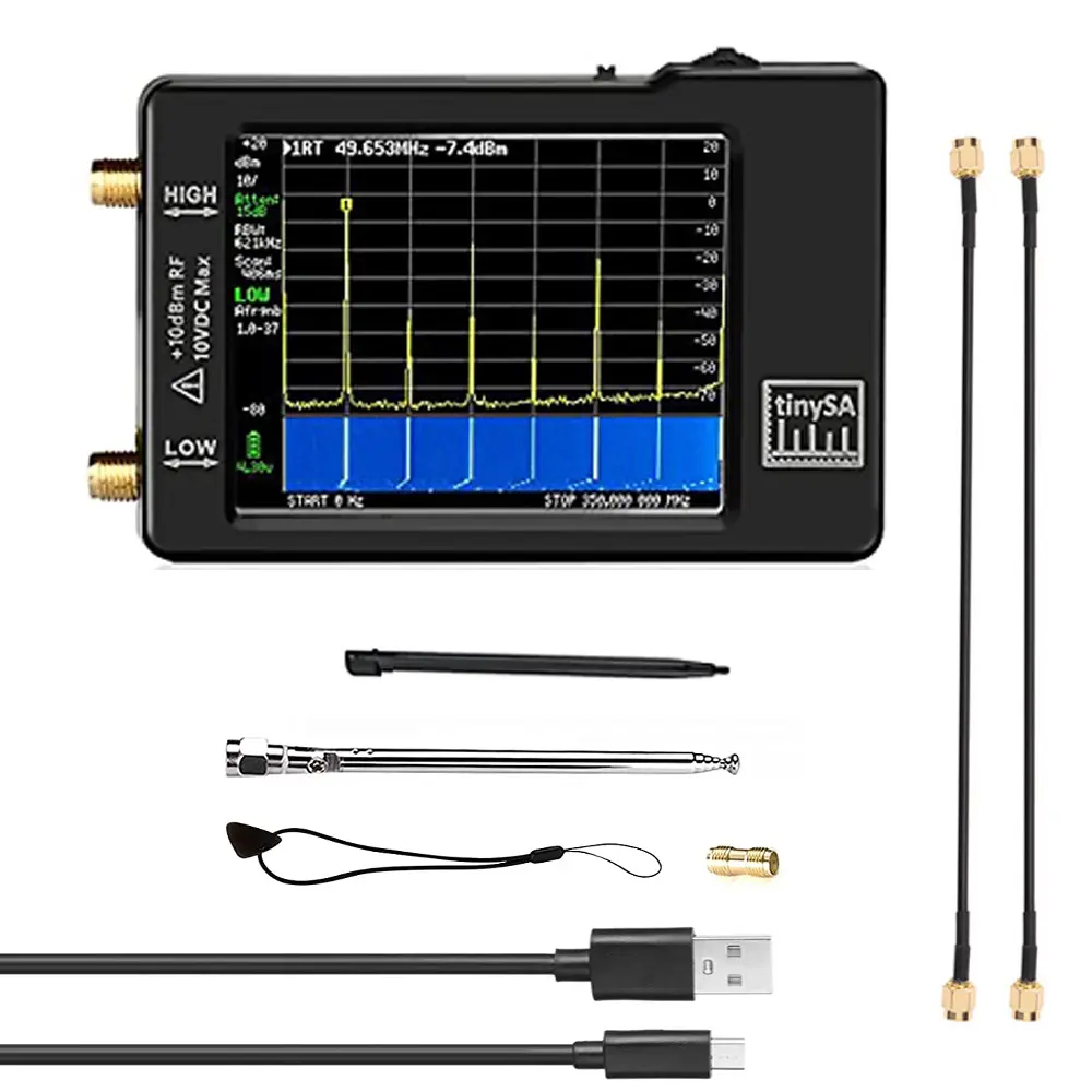 Analyseur de spectre numérique portable de 2.8 pouces TinySA 100k-960MHz