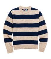 Pull rayé New England en bleu océan pour homme