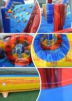 Parcours d'obstacles gonflable avec toboggan, structure gonflable en PVC durable pour le jeu d'enfants et la location pour les fêtes