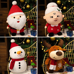Juguete de peluche de oso de Papá Noel súper suave para actividades de Nochebuena, regalo de vacaciones con <span class=keywords><strong>muñeco</strong></span> de nieve, alce, <span class=keywords><strong>muñeco</strong></span> de trapo, forro de malla de Material - Product Image 2