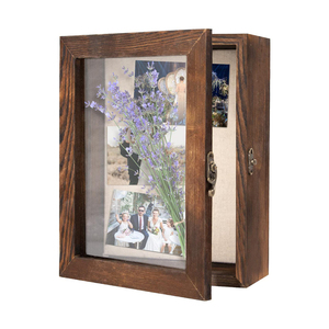 Wholesale Wooden photo picture frame shadow box frames bulk with organic glass