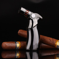 Encendedor de Gas butano recargable, pistola de lujo, chorro de cuatro llamas, antorcha de cigarro