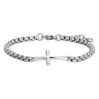 Bracelet pour homme en acier inoxydable réglable avec chaîne croisée, montre chronographe à quartz de style NATO tendance, bracelets minimalistes à maillons