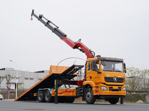 Camión grúa de plataforma plana Shacman con grúa articulada de 12T montada en la parte trasera para carga y rescate de doble propósito - Product Image 2
