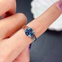 Factory Wholesale Fast Shipping Natural Topaz 8mm Unisex Ring 925 Sterling Silver Hypoallergenic Custom Gemstone Jewelry OEM ODM