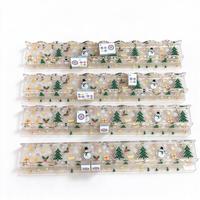 Support de tuiles de mahjong en acrylique transparent, imprimé pour les fêtes de Noël, règle en forme de U à bords ondulés pour le mahjong américain