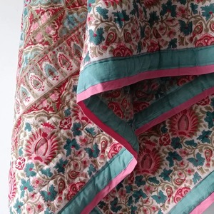 Edredón de algodón hecho a mano floral indio Jaipuri bloque estampado edredón impreso Reversible Razai de Rajasthan - Product Image 5