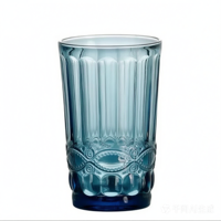 Verre à jus en verre de style européen avec relief coloré, verre à vin épaissi de 7 oz