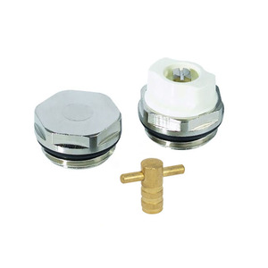 Kit de purge en laiton finition chromée, clé de dimension 1/2 pouce, valve de purge d'air pour radiateur, bouchon d'étanchéité, conception de capuchon durable - Product Image 1