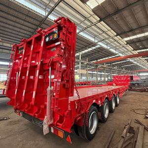 Haute qualité tout nouveau 60-80T capacité 4 essieux acier semi-<span class=keywords><strong>remorque</strong></span> Lowboy Heavy Duty Lowbed <span class=keywords><strong>camion</strong></span> à vendre - Product Image 3