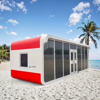 Cabane de luxe de haute qualité, maison mobile et entrepôt durables à toit plat avec structure en acier pour toilettes