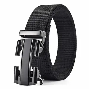 best selling Automatic Buckle Casual Pants Braided Outdoor Fashion Web Woven Nylon Man Men Canvas Fabric Belt