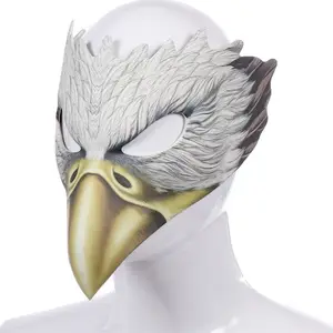 Halloween Maske Karneval Party PU Leder EVA White Hawk Tier maske