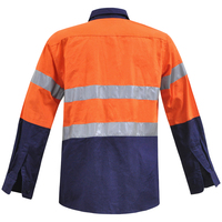 100% coton 150gsm Twill Hi Vis chemise de travail à manches longues vêtements de travail de sécurité avec bande réfléchissante 2 tons chemise de travail