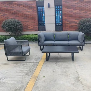 Conjunto de Sofás Modernos y Sencillos para Exteriores, de Aleación de Aluminio, con Cojines Resistentes al Sol, para Patio, Balcón, Hotel, Villa, Muebles para Empresas - Product Image 3