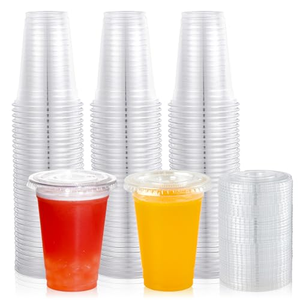 Gobelets en plastique jetables de haute qualité, gobelets en plastique PET transparents avec couvercle pour boissons froides, bubble tea - Product Image 1