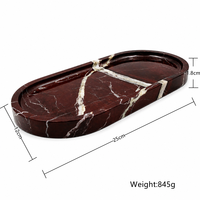 Ensemble de salle de bain en marbre Rosso Levanto NANWEI, accessoires de vanité sur mesure en gros pour la décoration d'hôtels de luxe